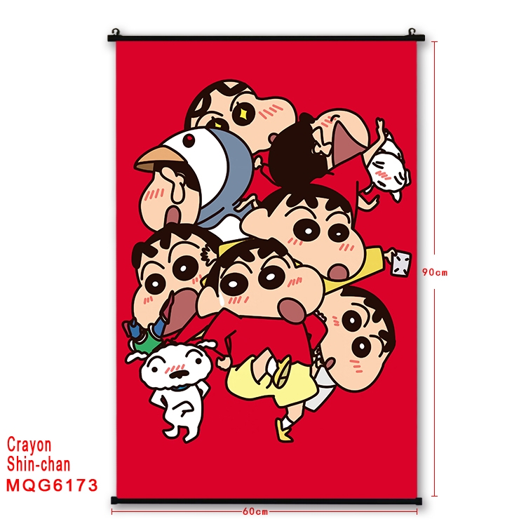 CrayonShin Anime black Plastic rod Cloth painting Wall Scroll 60X90CM MQG-6173