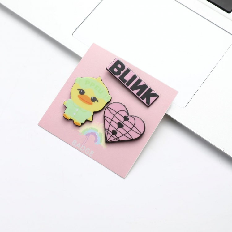 BLACKPINK Korean celebrity three piece PVC brooch set decorative badge price for 5 pcs