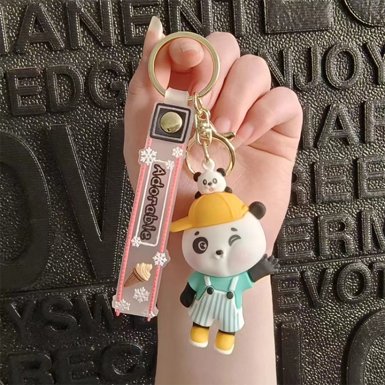 panda Cartoon peripheral car keychain bag hanging accessories price for 5 pcs