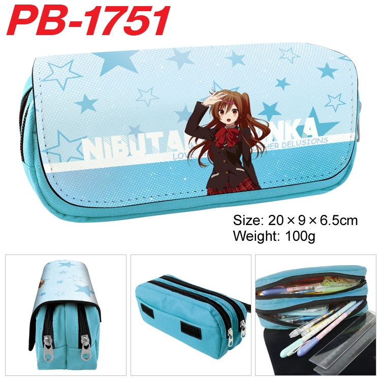 Chuunibyou Demo Koi Ga Shitai Anime double-layer pu leather printing pencil case 20×9×6.5cm  PB-1751