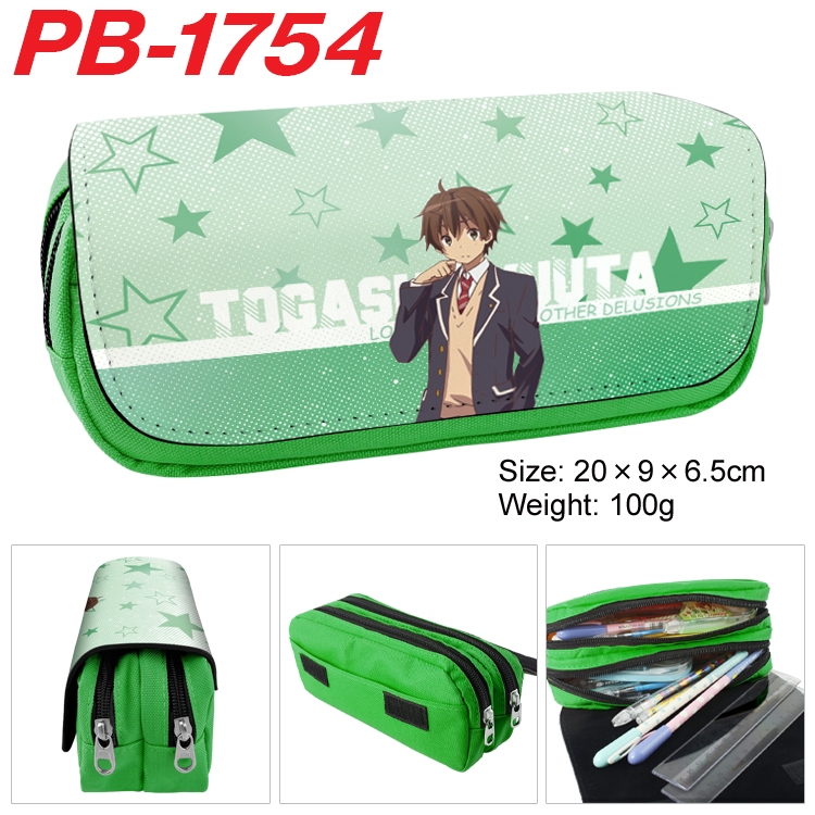 Chuunibyou Demo Koi Ga Shitai Anime double-layer pu leather printing pencil case 20×9×6.5cm PB-1754
