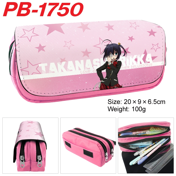 Chuunibyou Demo Koi Ga Shitai Anime double-layer pu leather printing pencil case 20×9×6.5cm  PB-1750