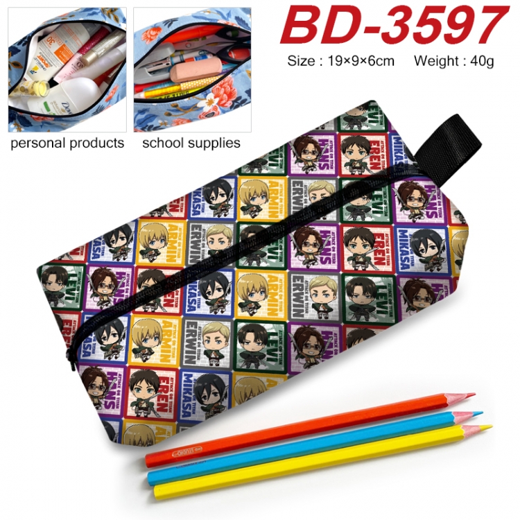 Shingeki no Kyojin  Anime New Zipper Pen Bag Storage Bag Makeup Bag 19x9x6cm BD-3597