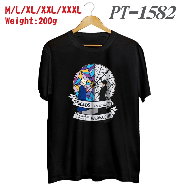 The Addams Family Anime Cotton Color Book Print Short Sleeve T-Shirt from M to 3XL PT1582