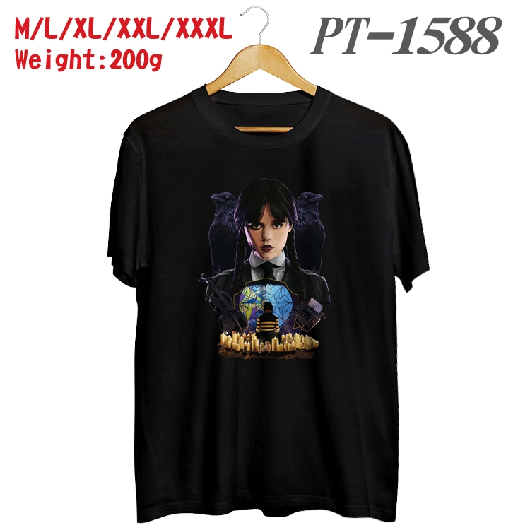 The Addams Family Anime Cotton Color Book Print Short Sleeve T-Shirt from M to 3XL  PT1588