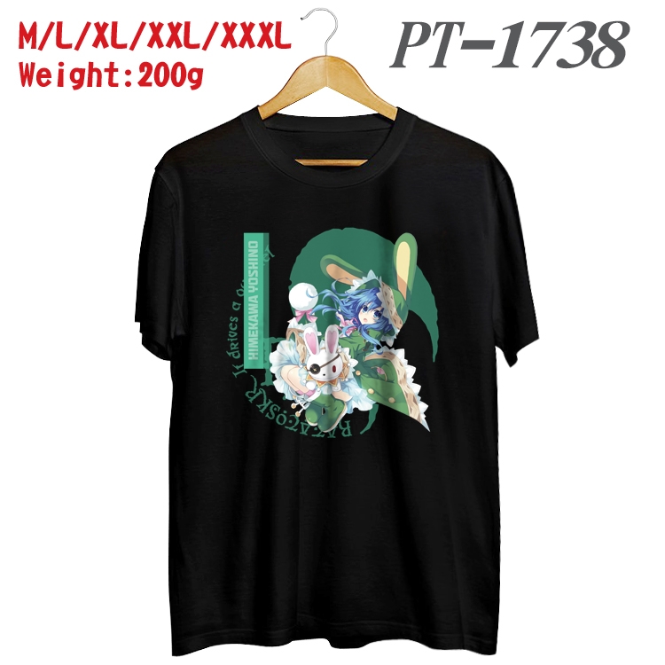 Date-A-Live Anime Cotton Color Book Print Short Sleeve T-Shirt from M to 3XL PT1738