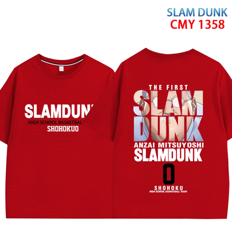 Slam Dunk Anime peripheral double-sided printed pure cotton T-shirt from S to 4XL  CMY 1358 3