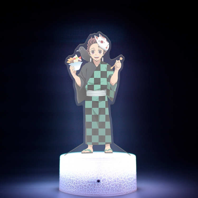 Demon Slayer Kimets Acrylic Night Light 16 Color-changing USB Interface Box Set 19X7X4CM white base