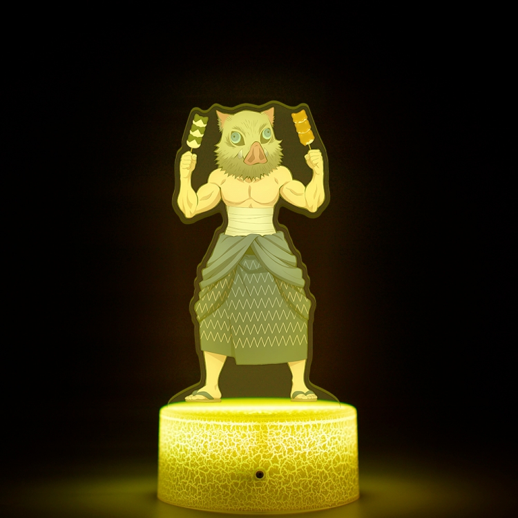 Demon Slayer Kimets Acrylic Night Light 16 Color-changing USB Interface Box Set 19X7X4CM white base