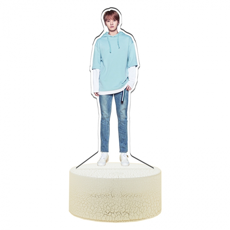 stray kids Acrylic Night Light 16 Color-changing USB Interface Box Set 19X7X4CM white base