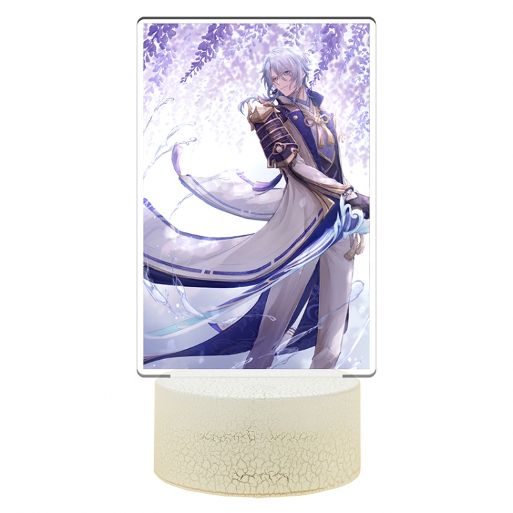 Genshin Impact Acrylic Night Light 16 Color-changing USB Interface Box Set 19X7X4CM white base