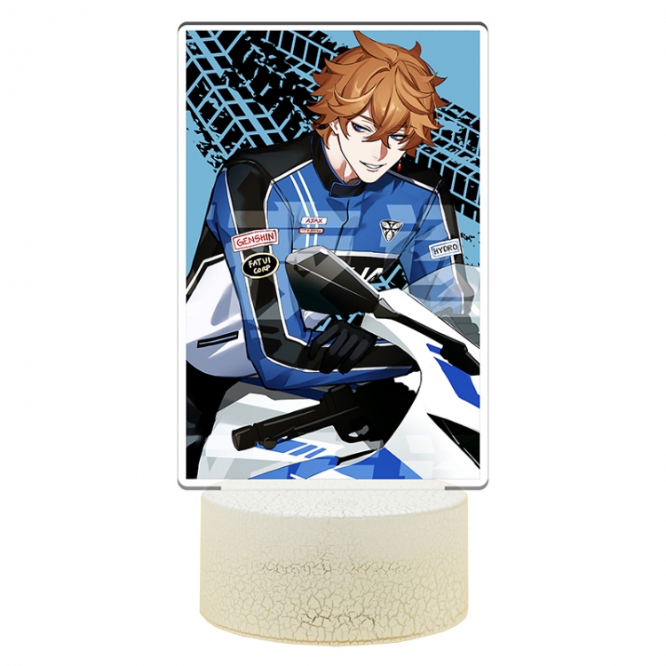 Genshin Impact Tartaglia Acrylic Night Light 16 Color-changing USB Interface Box Set 19X7X4CM white base