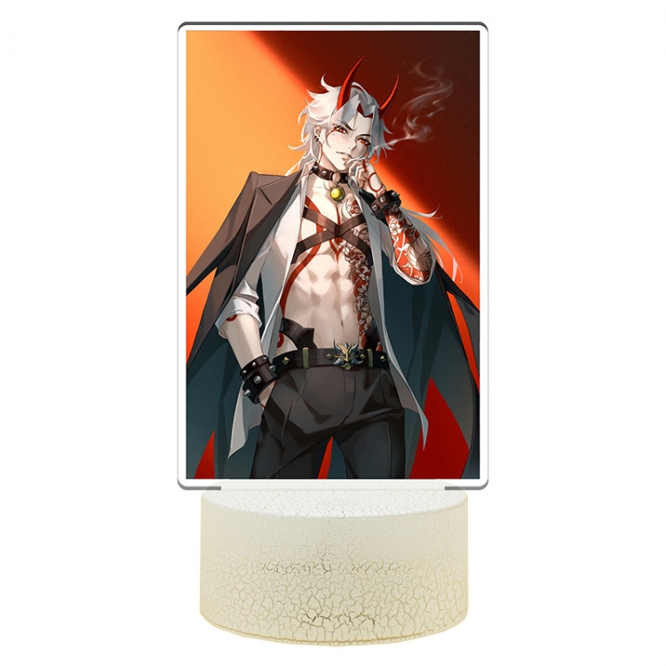 Genshin Impact Arataki-Itto Acrylic Night Light 16 Color-changing USB Interface Box Set 19X7X4CM white base