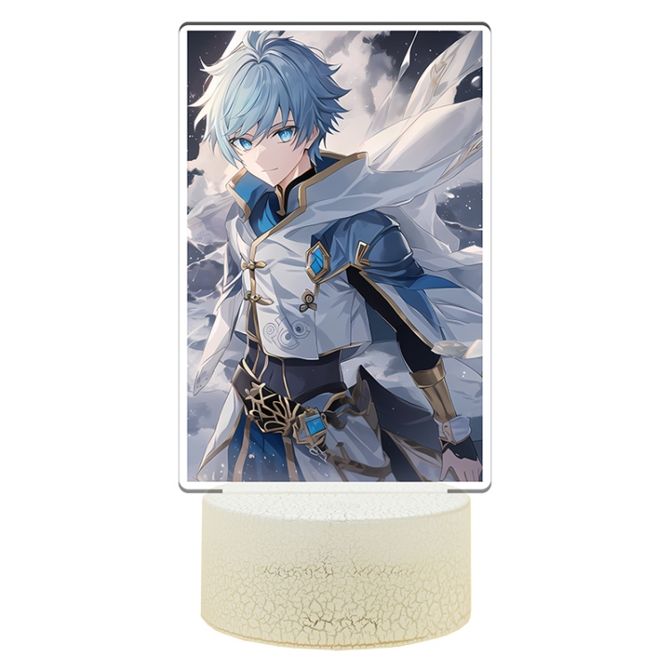 Genshin Impact Chongyun Acrylic Night Light 16 Color-changing USB Interface Box Set 19X7X4CM white base