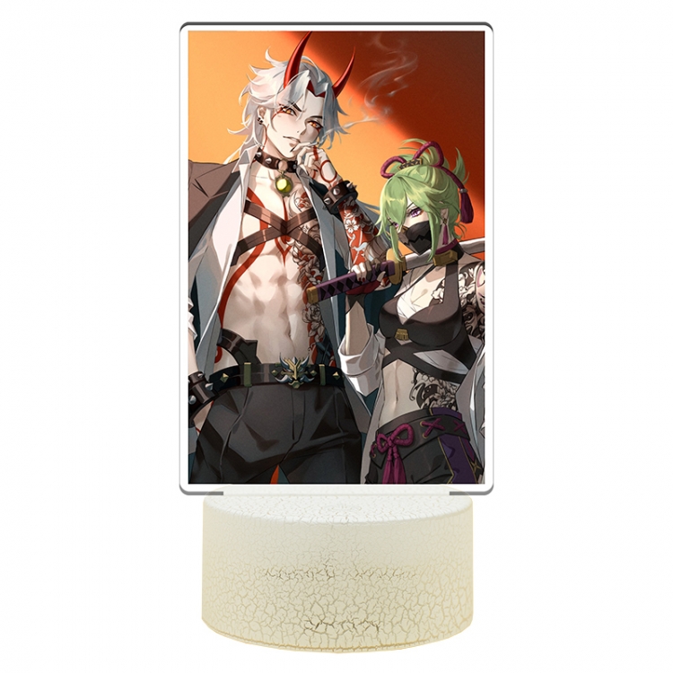 Genshin Impact Arataki-Itto Acrylic Night Light 16 Color-changing USB Interface Box Set 19X7X4CM white base