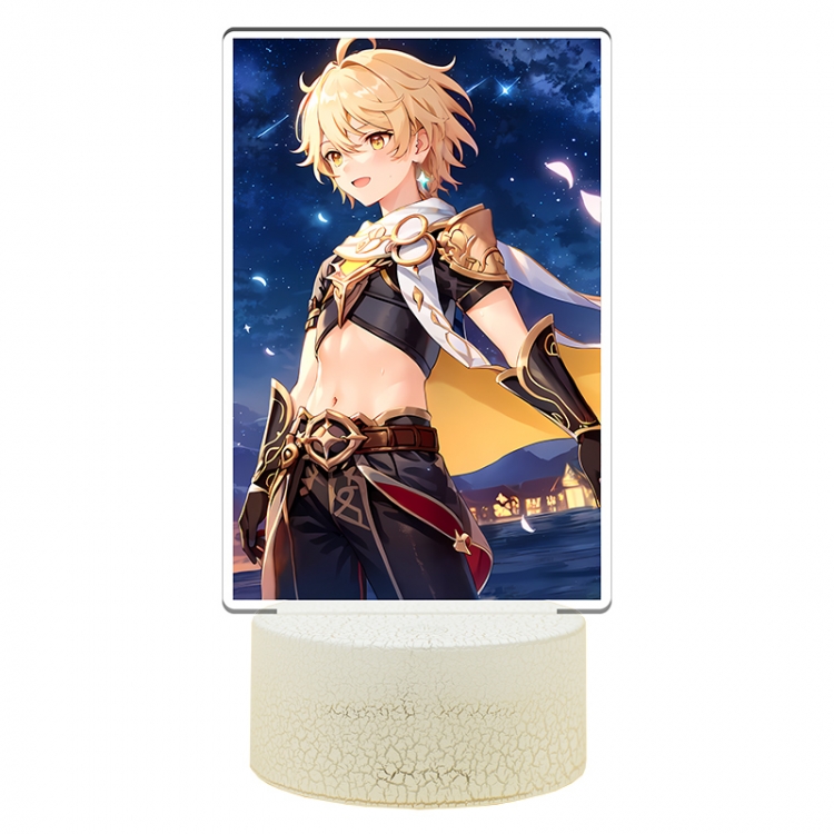 Genshin Impact Aether Acrylic Night Light 16 Color-changing USB Interface Box Set 19X7X4CM white base