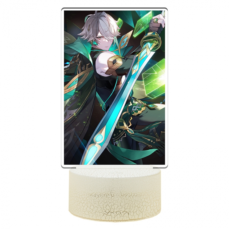 Genshin Impact Alhaitham  Acrylic Night Light 16 Color-changing USB Interface Box Set 19X7X4CM white base