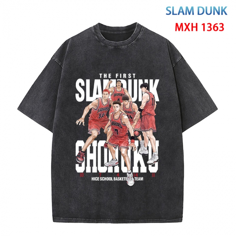 Slam Dunk Anime peripheral pure cotton washed and worn T-shirt from S to 4XL  MXH 1363