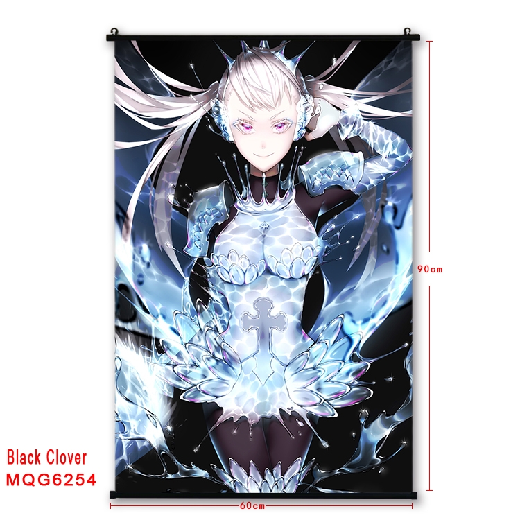 Black Clover Anime black Plastic rod Cloth painting Wall Scroll 60X90CM MQG-6254
