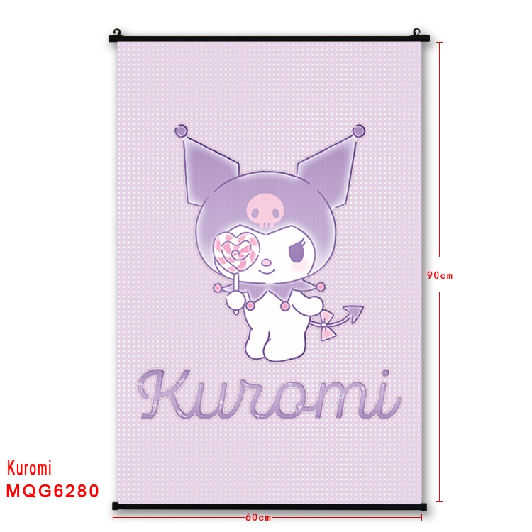 Kuromi cartoon  black Plastic rod Cloth painting Wall Scroll 60X90CM  MQG-6280