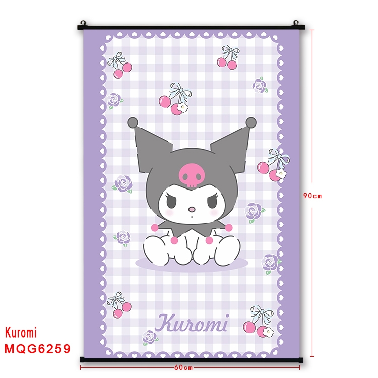 Kuromi cartoon  black Plastic rod Cloth painting Wall Scroll 60X90CM MQG-6259