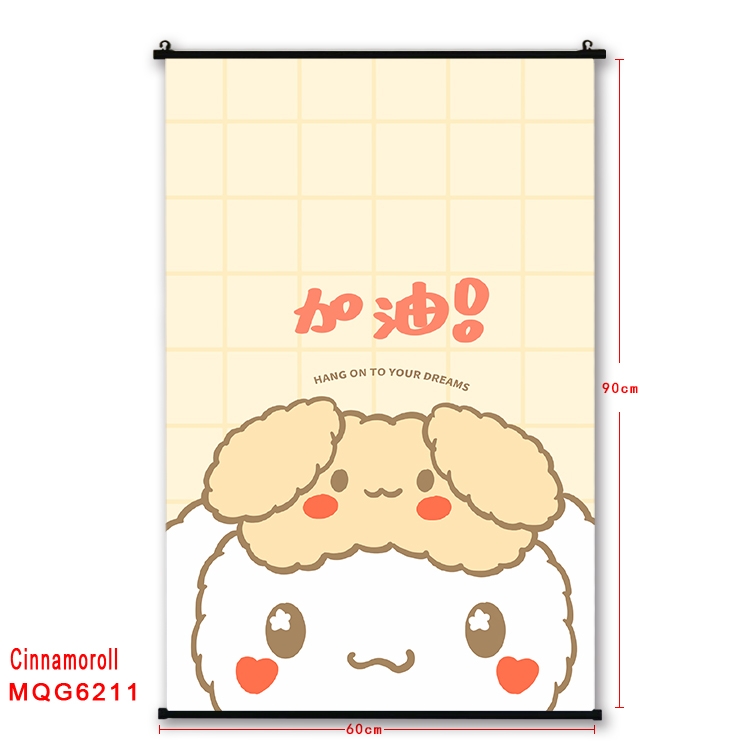 Cinnamoroll cartoon black Plastic rod Cloth painting Wall Scroll 60X90CM MQG-6211