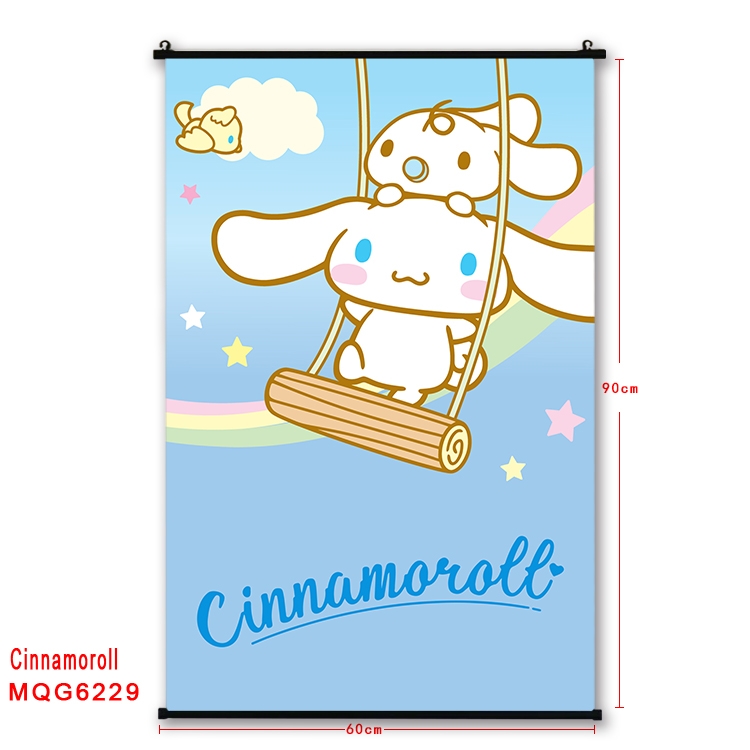 Cinnamoroll cartoon black Plastic rod Cloth painting Wall Scroll 60X90CM MQG-6229