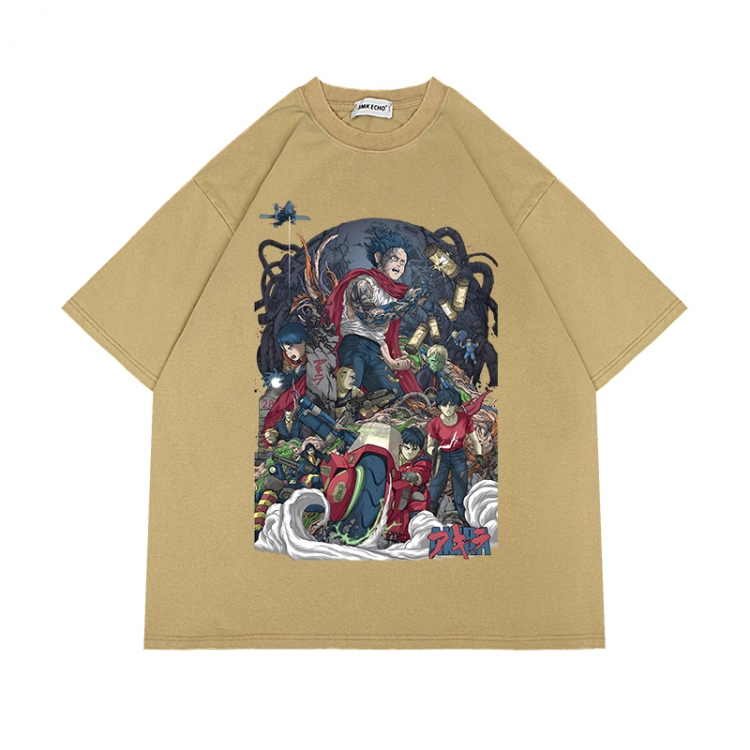 Akira Anime Surrounding Direct Spray Technology Colorful Wash Short Sleeve T-shirt from S to 2XL