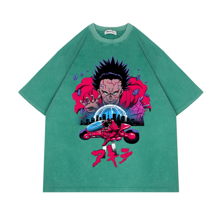 Akira Anime Surrounding Direct Spray Technology Colorful Wash Short Sleeve T-shirt from S to 2XL