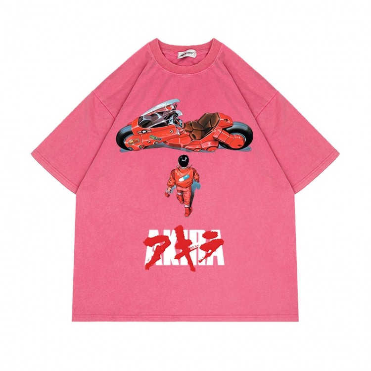 Akira Anime Surrounding Direct Spray Technology Colorful Wash Short Sleeve T-shirt from S to 2XL