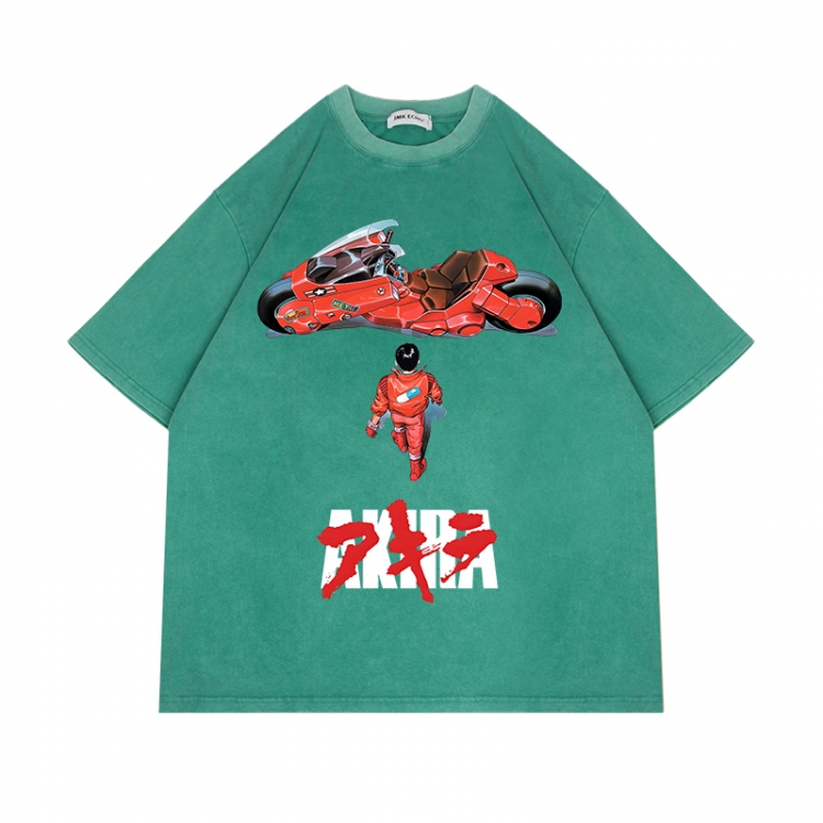 Akira Anime Surrounding Direct Spray Technology Colorful Wash Short Sleeve T-shirt from S to 2XL