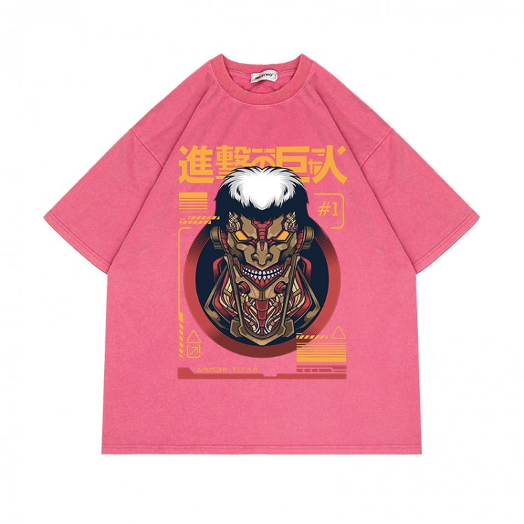 Shingeki no Kyojin Anime Surrounding Direct Spray Technology Colorful Wash Short Sleeve T-shirt from S to 2XL
