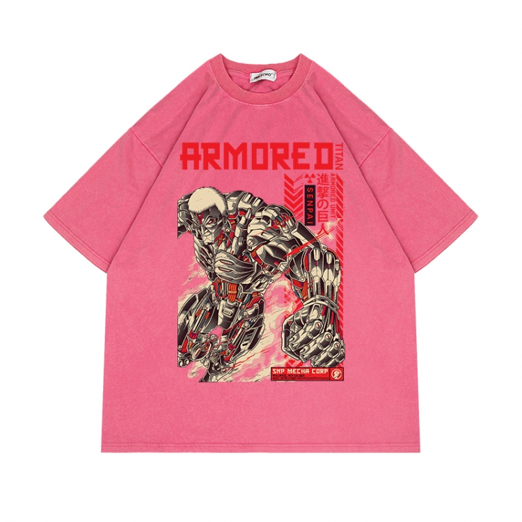 Shingeki no Kyojin Anime Surrounding Direct Spray Technology Colorful Wash Short Sleeve T-shirt from S to 2XL
