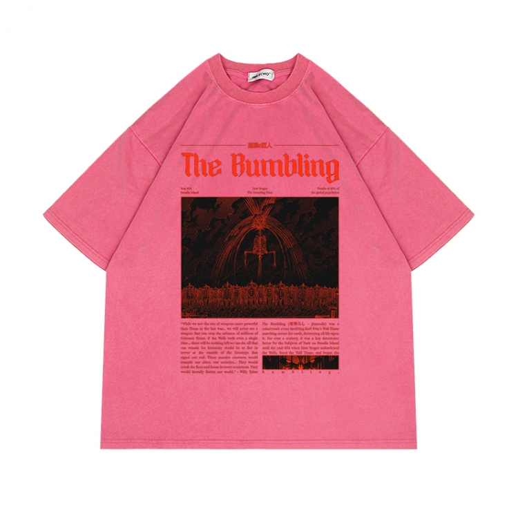 Shingeki no Kyojin Anime Surrounding Direct Spray Technology Colorful Wash Short Sleeve T-shirt from S to 2XL