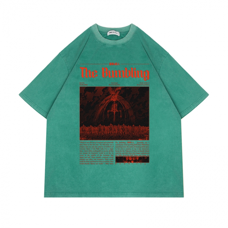 Shingeki no Kyojin Anime Surrounding Direct Spray Technology Colorful Wash Short Sleeve T-shirt from S to 2XL