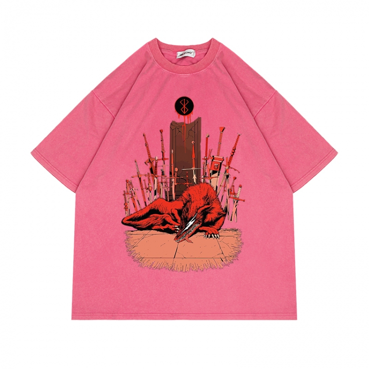 Berserk Anime Surrounding Direct Spray Technology Colorful Wash Short Sleeve T-shirt from S to 2XL