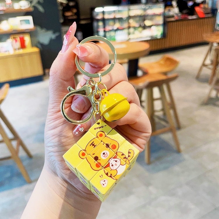 Rubiks Cube Bell Series 3D Car Keychain Bag Hanging Accessories  price for 5 pcs