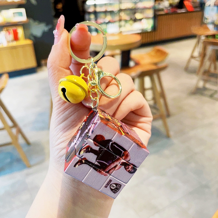 Rubiks Cube Bell Series 3D Car Keychain Bag Hanging Accessories  price for 5 pcs