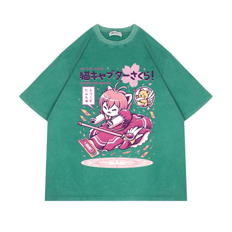 sailormoon Anime Surrounding Direct Spray Technology Colorful Wash Short Sleeve T-shirt from S to 2XL