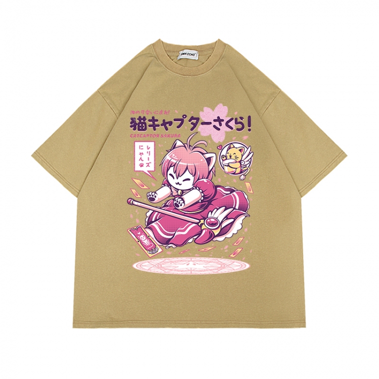 sailormoon Anime Surrounding Direct Spray Technology Colorful Wash Short Sleeve T-shirt from S to 2XL