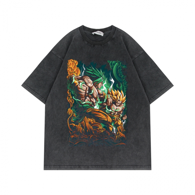 DRAGON BALL Anime Surrounding Direct Spray Technology Colorful Wash Short Sleeve T-shirt from S to 2XL