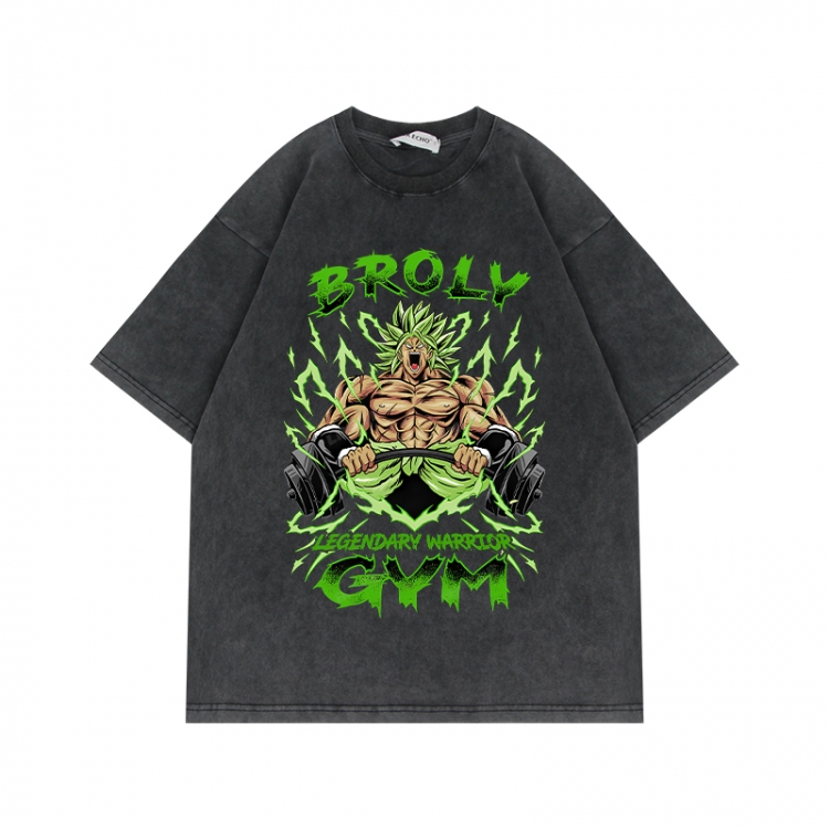 DRAGON BALL Anime Surrounding Direct Spray Technology Colorful Wash Short Sleeve T-shirt from S to 2XL