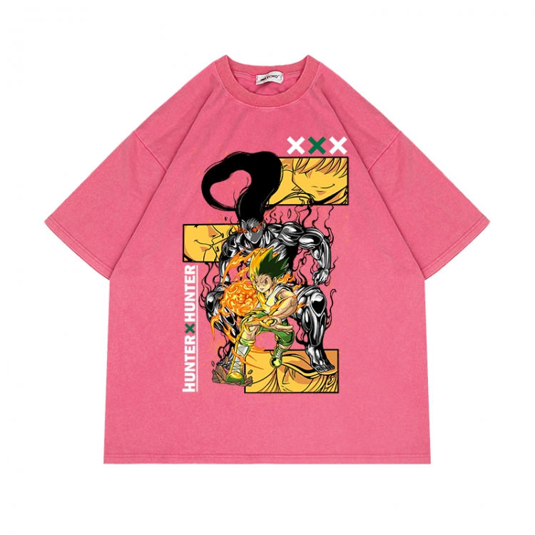 HunterXHunter Anime Surrounding Direct Spray Technology Colorful Wash Short Sleeve T-shirt from S to 2XL