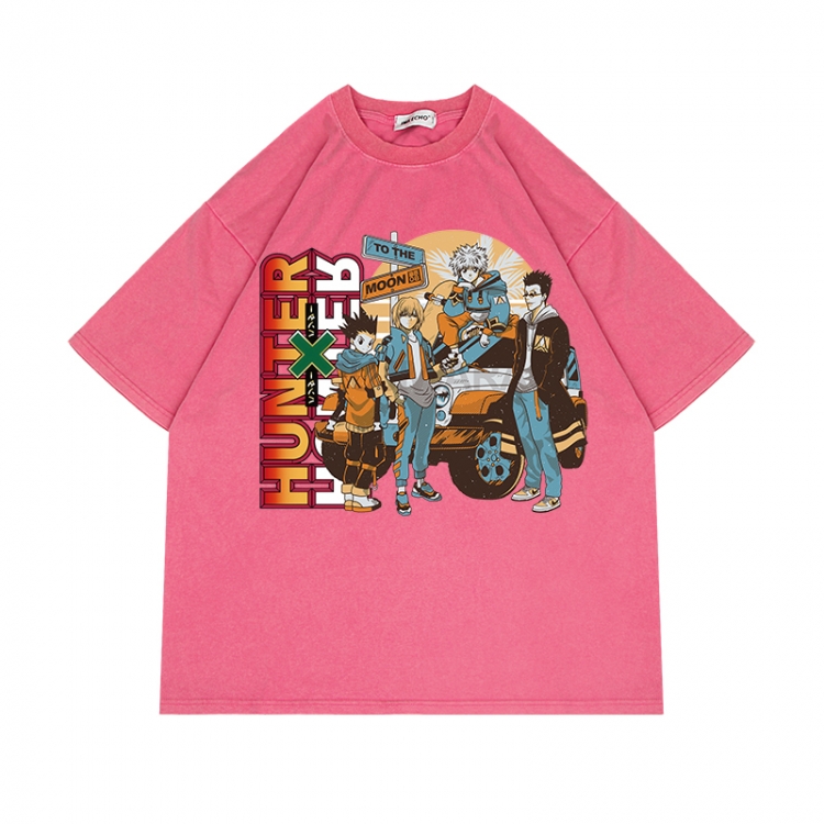 HunterXHunter Anime Surrounding Direct Spray Technology Colorful Wash Short Sleeve T-shirt from S to 2XL