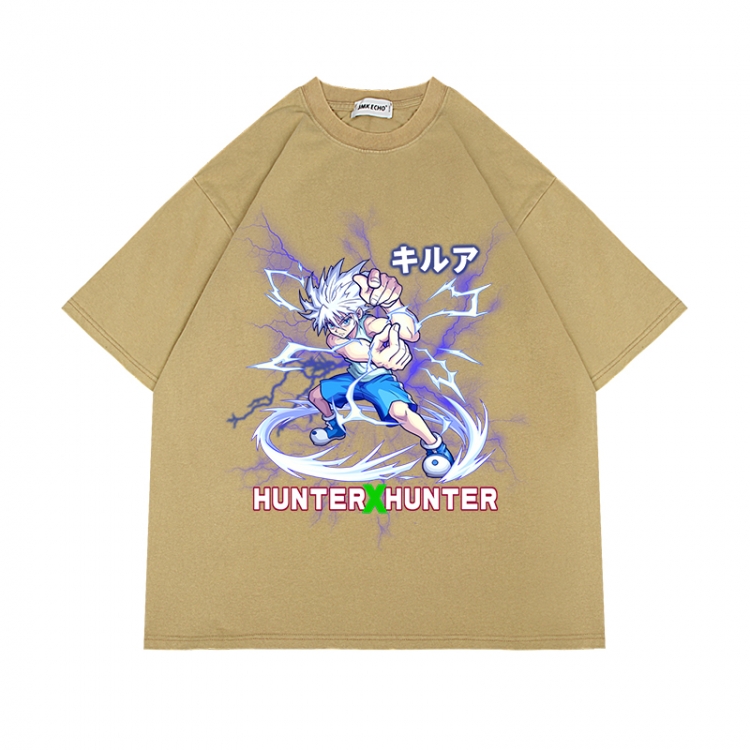 HunterXHunter Anime Surrounding Direct Spray Technology Colorful Wash Short Sleeve T-shirt from S to 2XL