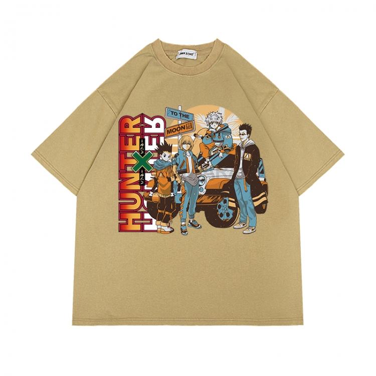 HunterXHunter Anime Surrounding Direct Spray Technology Colorful Wash Short Sleeve T-shirt from S to 2XL