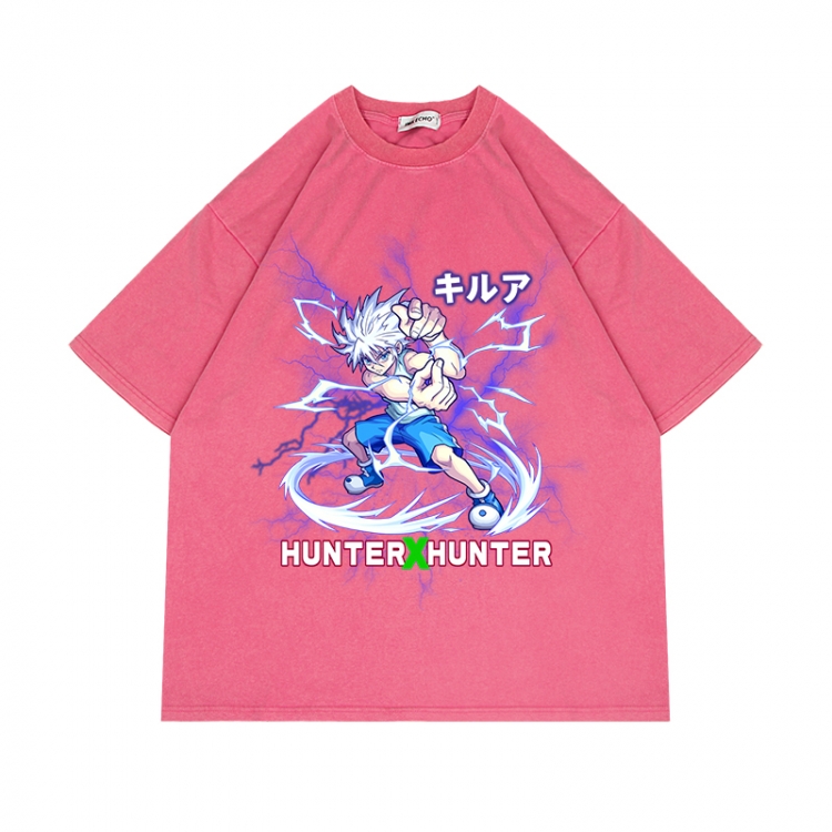HunterXHunter Anime Surrounding Direct Spray Technology Colorful Wash Short Sleeve T-shirt from S to 2XL