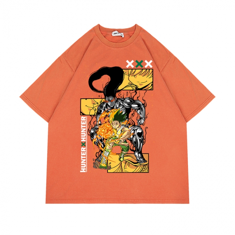 HunterXHunter Anime Surrounding Direct Spray Technology Colorful Wash Short Sleeve T-shirt from S to 2XL