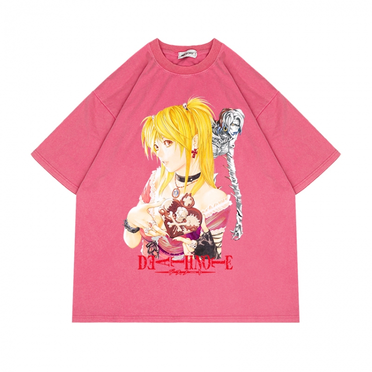Death note Anime Surrounding Direct Spray Technology Colorful Wash Short Sleeve T-shirt from S to 2XL
