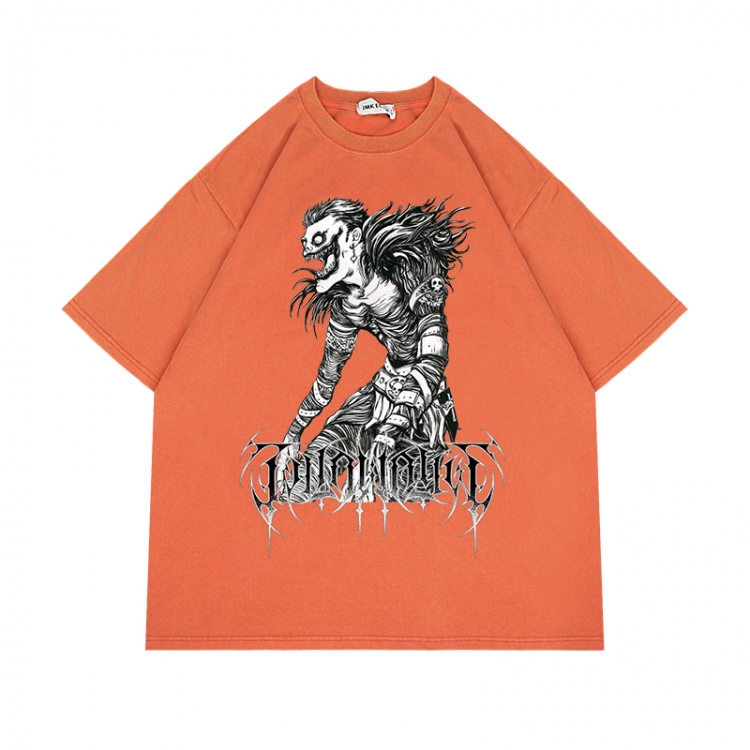 Death note Anime Surrounding Direct Spray Technology Colorful Wash Short Sleeve T-shirt from S to 2XL